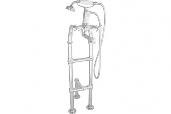 Free Standing Chrome Bath Taps With Support - Large